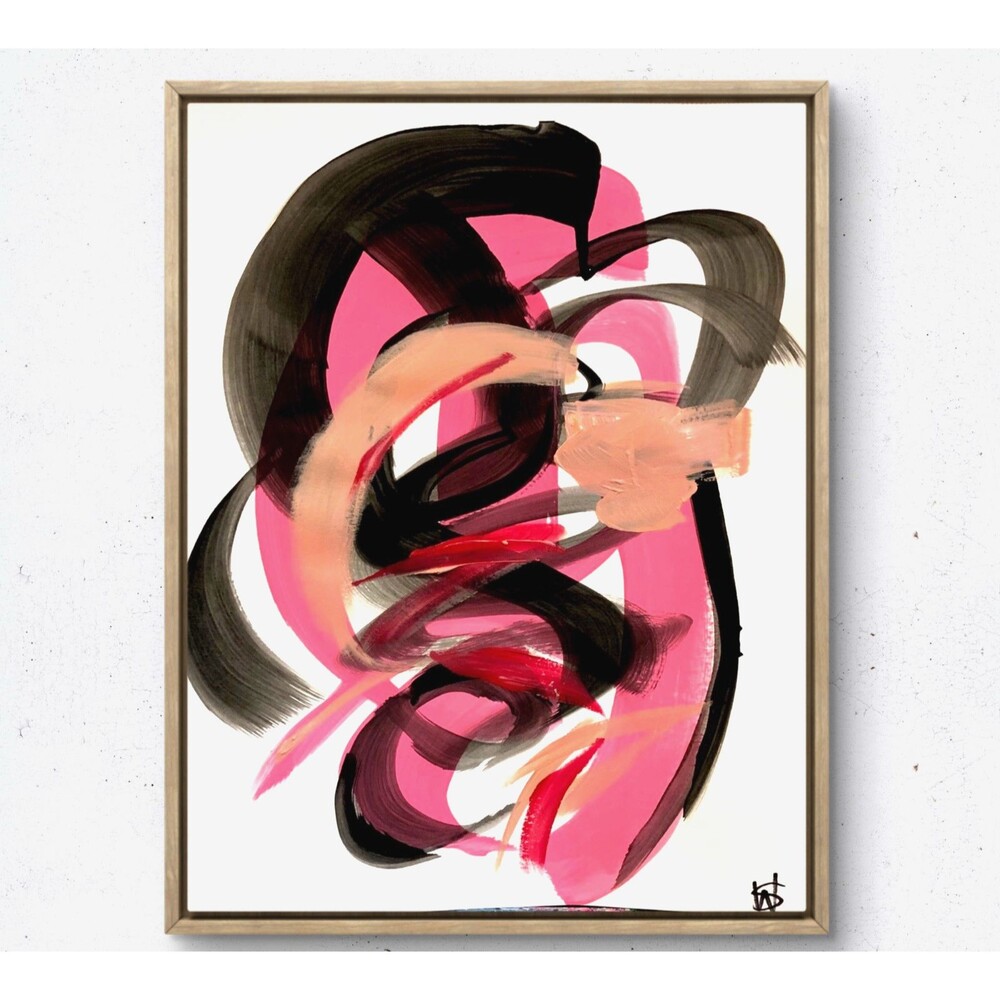 WS original monochromatic 14X11 gallery paper acrylic abstract modern wall art